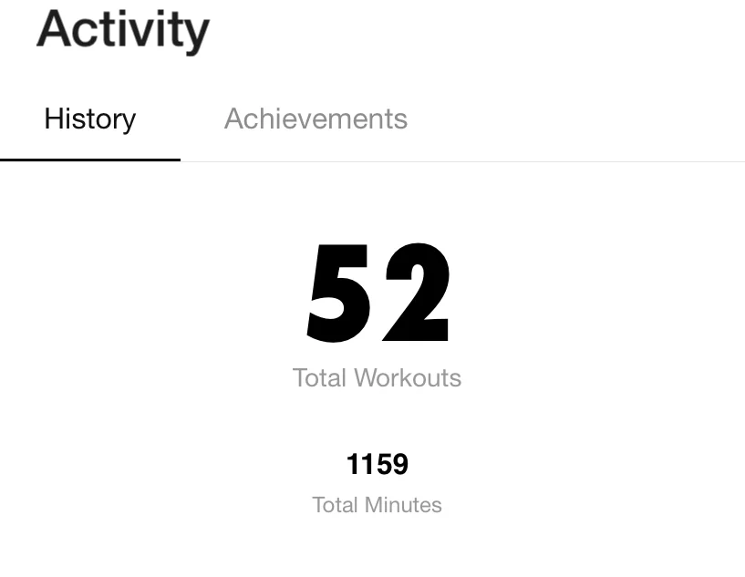 Nike workout history